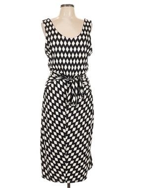 GAP Black and White Geometric Midi Dress